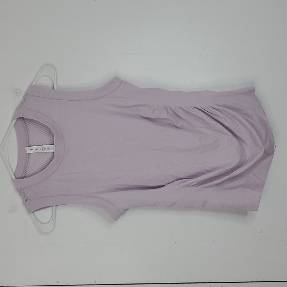 Athleta Forresthill Ascent Seamless Tank Light Purple Ruched Wool Blend Womens M